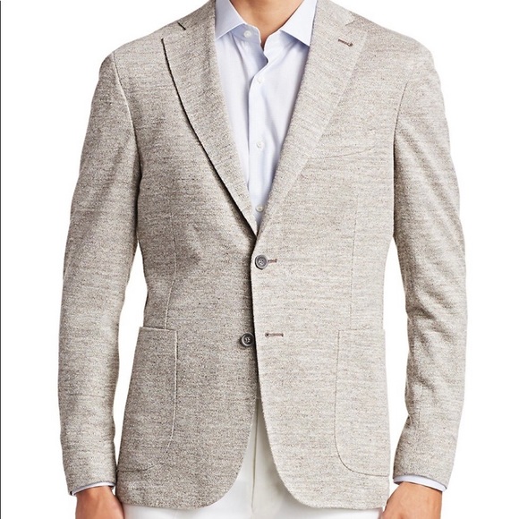 Saks Fifth Avenue Other - NWT Saks Fifth Avenue linen blend tan blazer - 44R